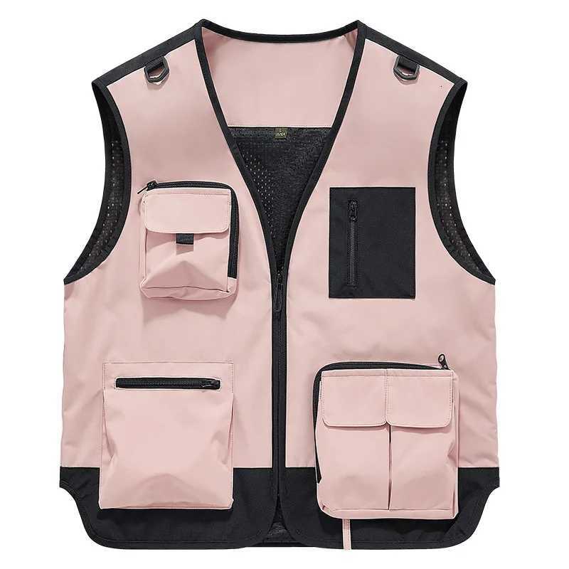 Men Men's Vests New Fashion Mesh Fishing Waistcoats Outdoor Waterproof Sleeveless Jackets Men Breathable Quick-drying Windproof Vest Coats 5W26