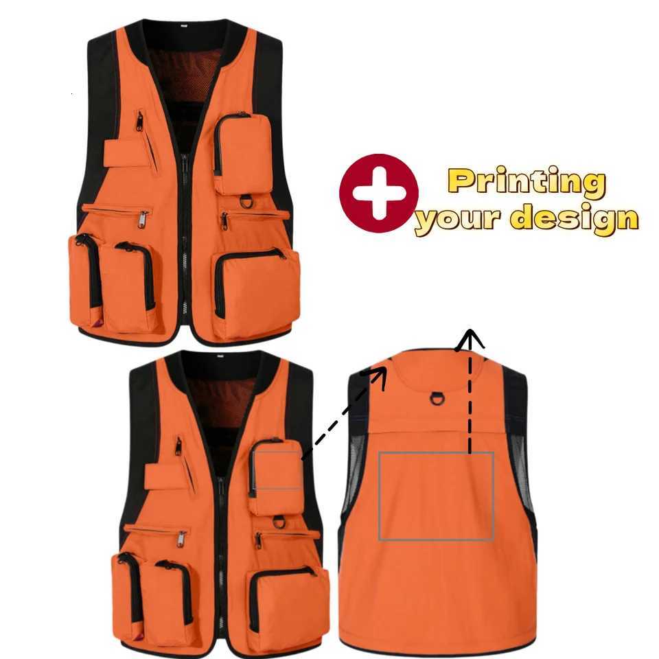 Style Men's Vests Spring New Multi-Pocket Mesh Men's Vest Outdoor Casual Photography Fishing Casual Vest JacketW261017