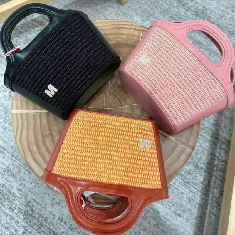 Designer Luxury Embroidery Trendy Straw Woven Bag Handbag One Shoulder Cross Shoulder Women's Bag Woven Cabbage Basket Summer Versatile