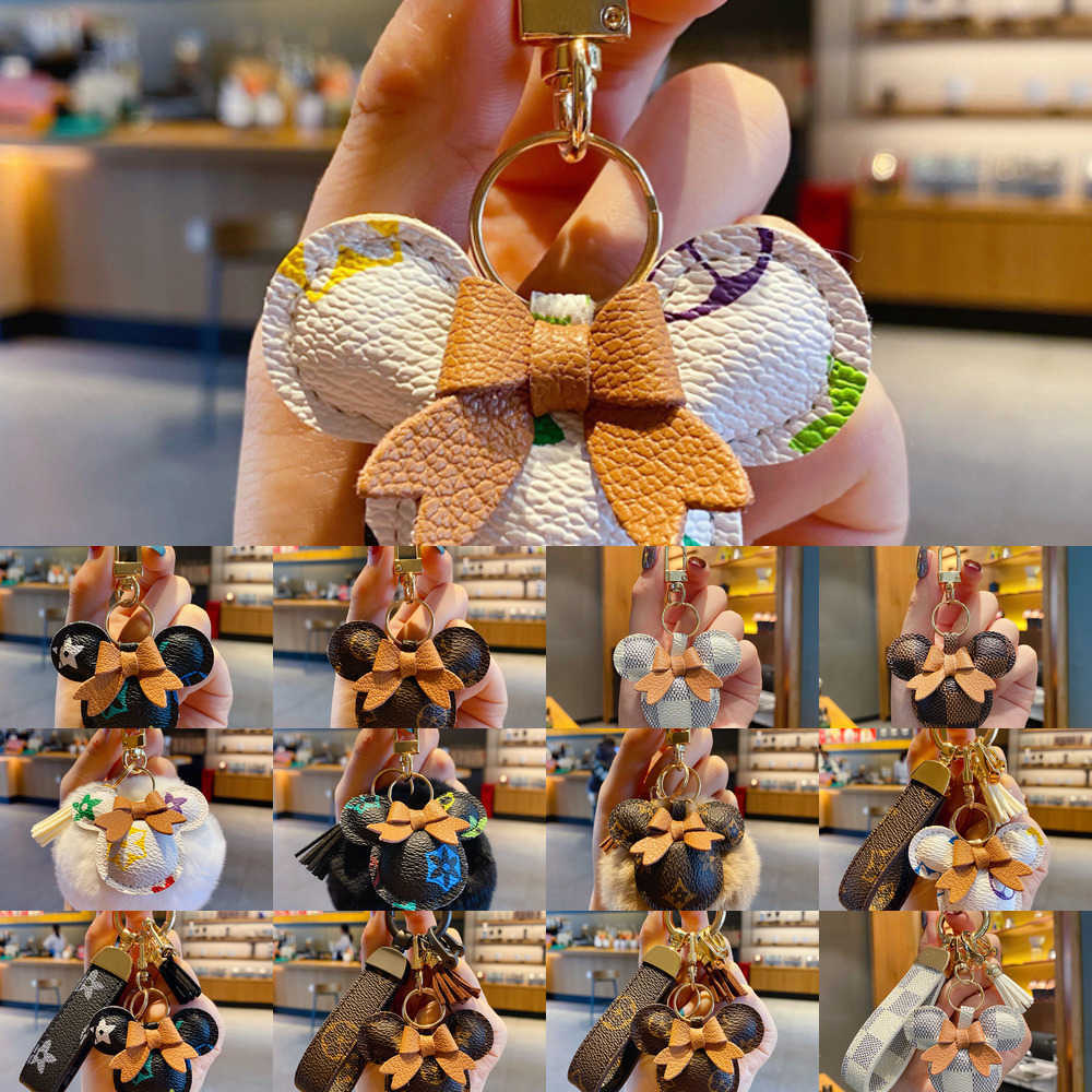 designer keychains pendant cute ball cartoon otter rabbit fur exquisite classic leather plush keychain 488 IP5T