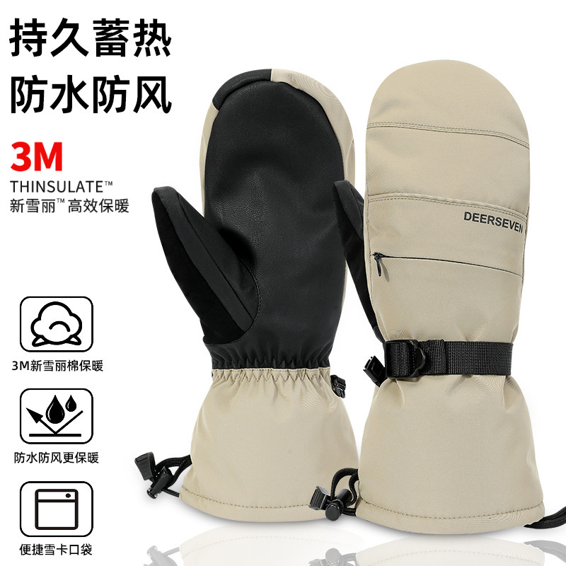 2026 Winter outdoor Snowboarding For Men Outdoor Windproof Touchscreen Fleece Lined Waterproof Women's Fingerless Warm Gloves Free Shipping