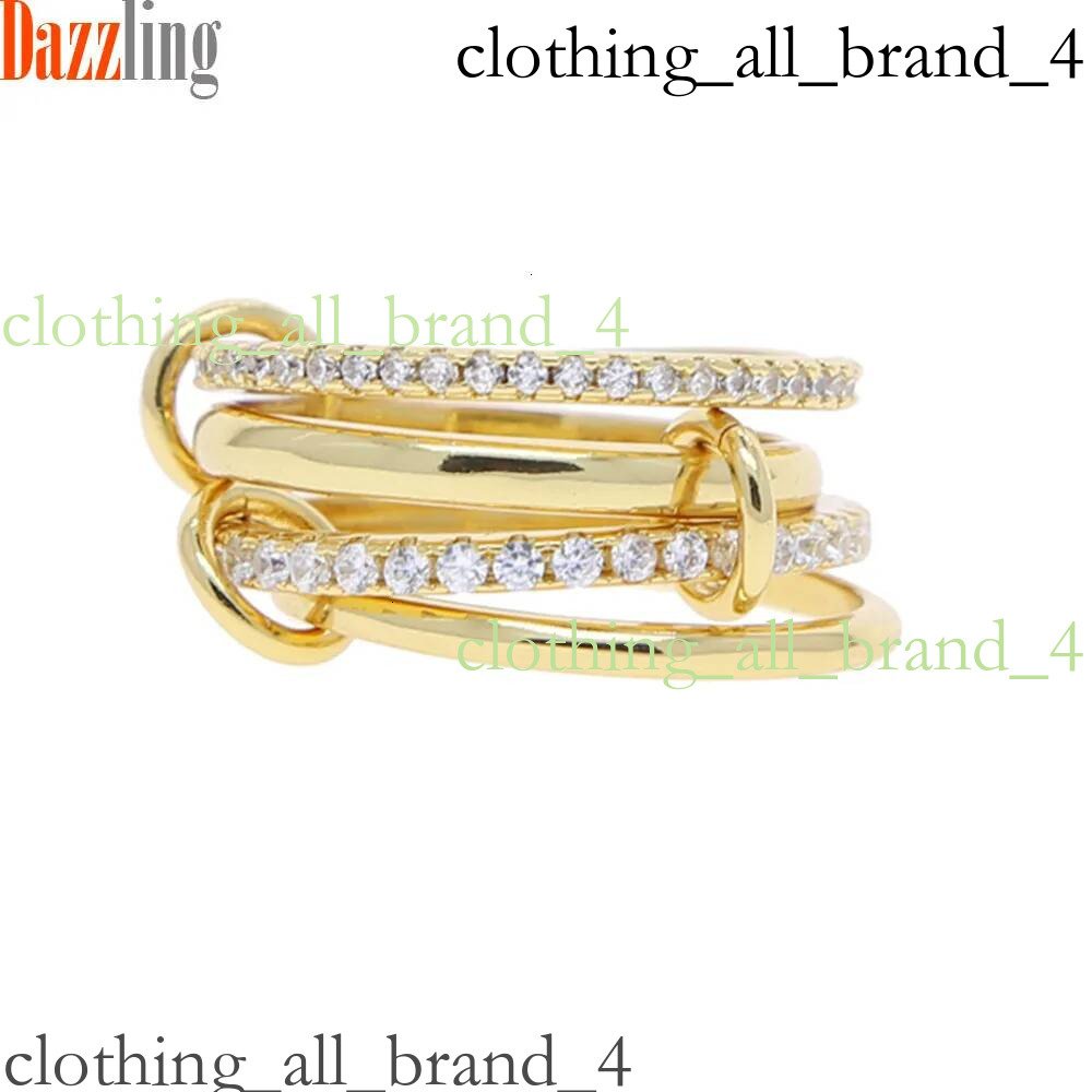 Designer Spinelli Kilcollin New Creative Zircon Stacked Four-Ring Set Finger For Women Fashion Inlaid Diamond Ring Internet Celebrity Accessory F50
