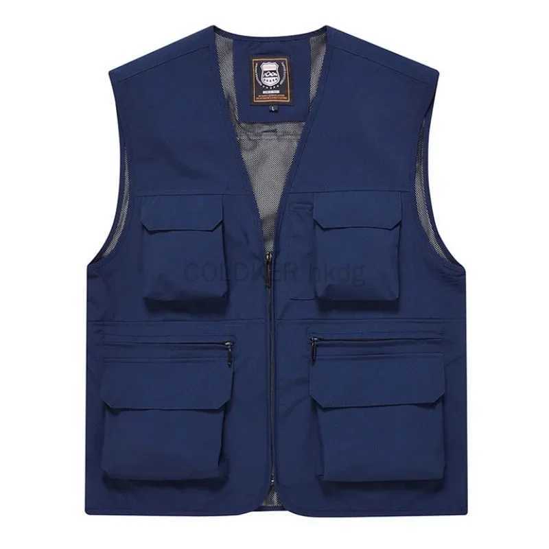 High Men's Vests Visibility Summer Vest with Multiple Pockets Utility Waistcoat for Outdoor Activities Yellow Men's Fishing Cargo VestW261