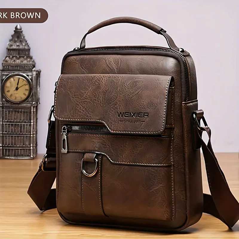 Cross Body Men's Genuine Leather Crossbody Bag Waterproof Durable Shoulder Bags Vintage Handbags Business Messenger Bag for Men Bolso H261016