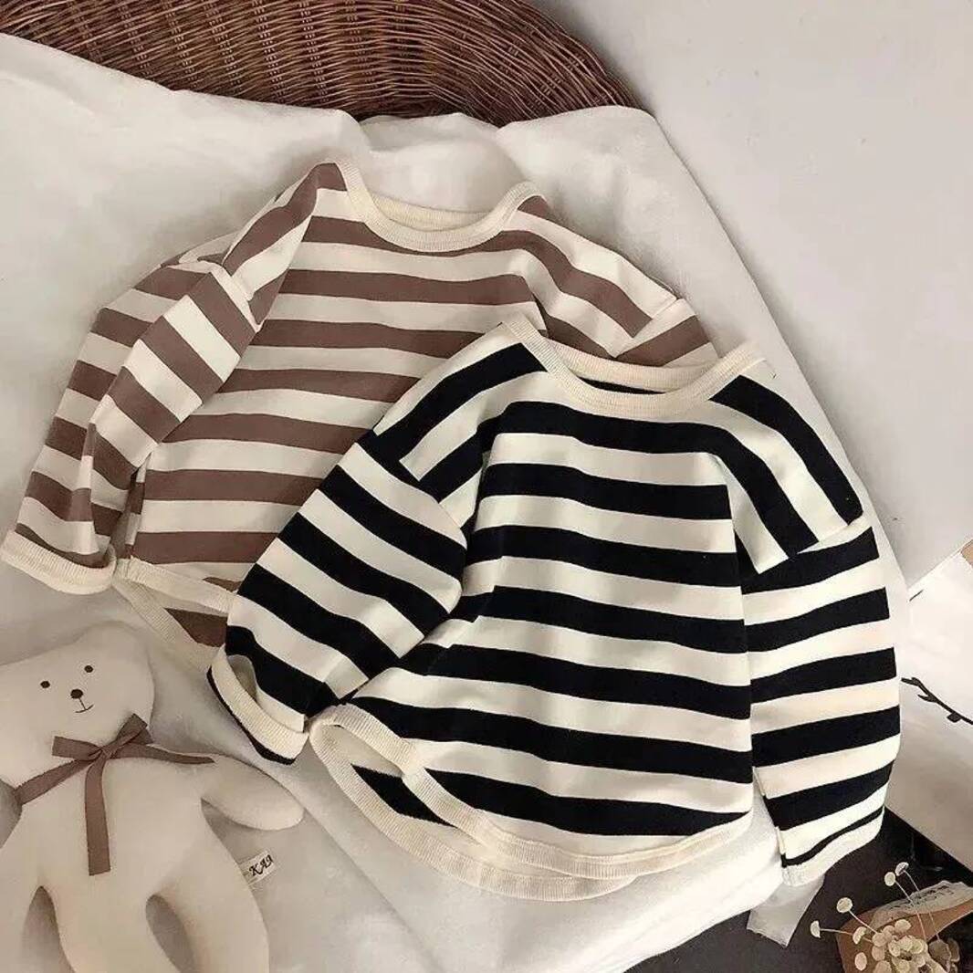 Girls Hoodie Fashion Children Boys Long Sleeve Striped Tshirt Tops Loose Kids Autumn Clothing Crewneck Pullover Baby Girl Blouse Sweatshirt pullover