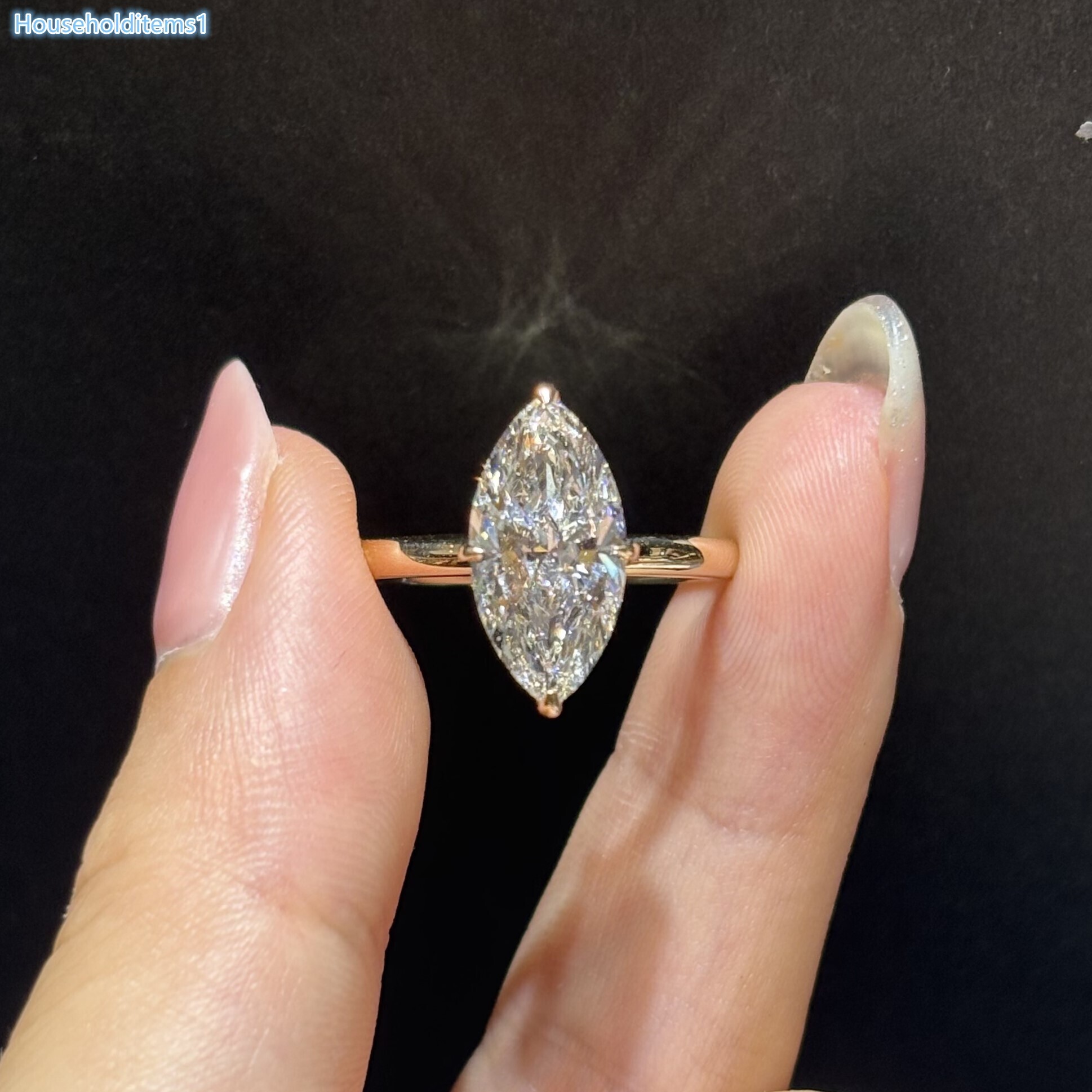 Custom IGI Certified Marquise Cut Lab Grown Diamond Ring CVD HPHT DEF VVS 18K Solid Gold Solitaire Engagement Jewelry