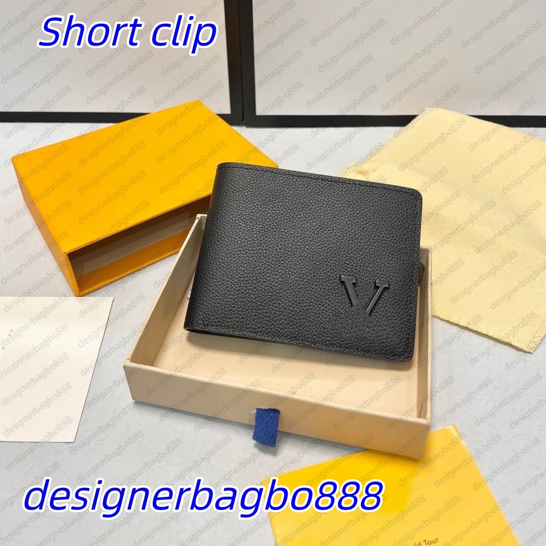 High quality men's forest blue double fold wallet letter short wallet multi card slot cash pocket portable wallet M60895 M60895