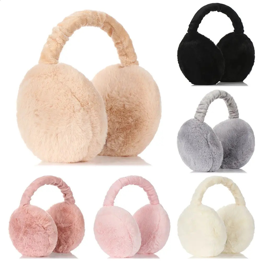 Fashion Autumn Winter Earmuff Men Ear Warmer Plush Solid Color Adjustable Foldable Ear Muffs Earmuffs Fluffy Earmuffs 261013
