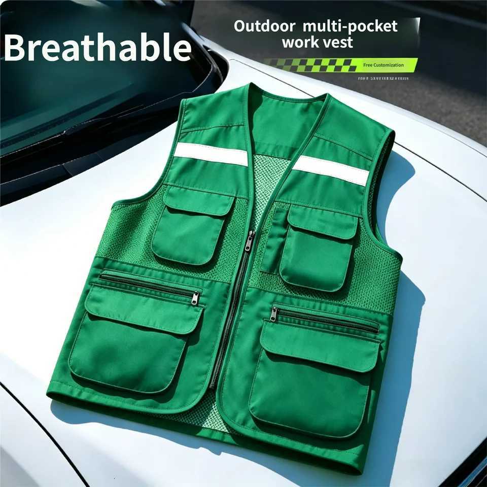 Breathable Men's Multi-Pocket Vests 2026 Mesh Work Vest for Construction Sites and Outdoor Cycling Fishing Workwear VESTW261017