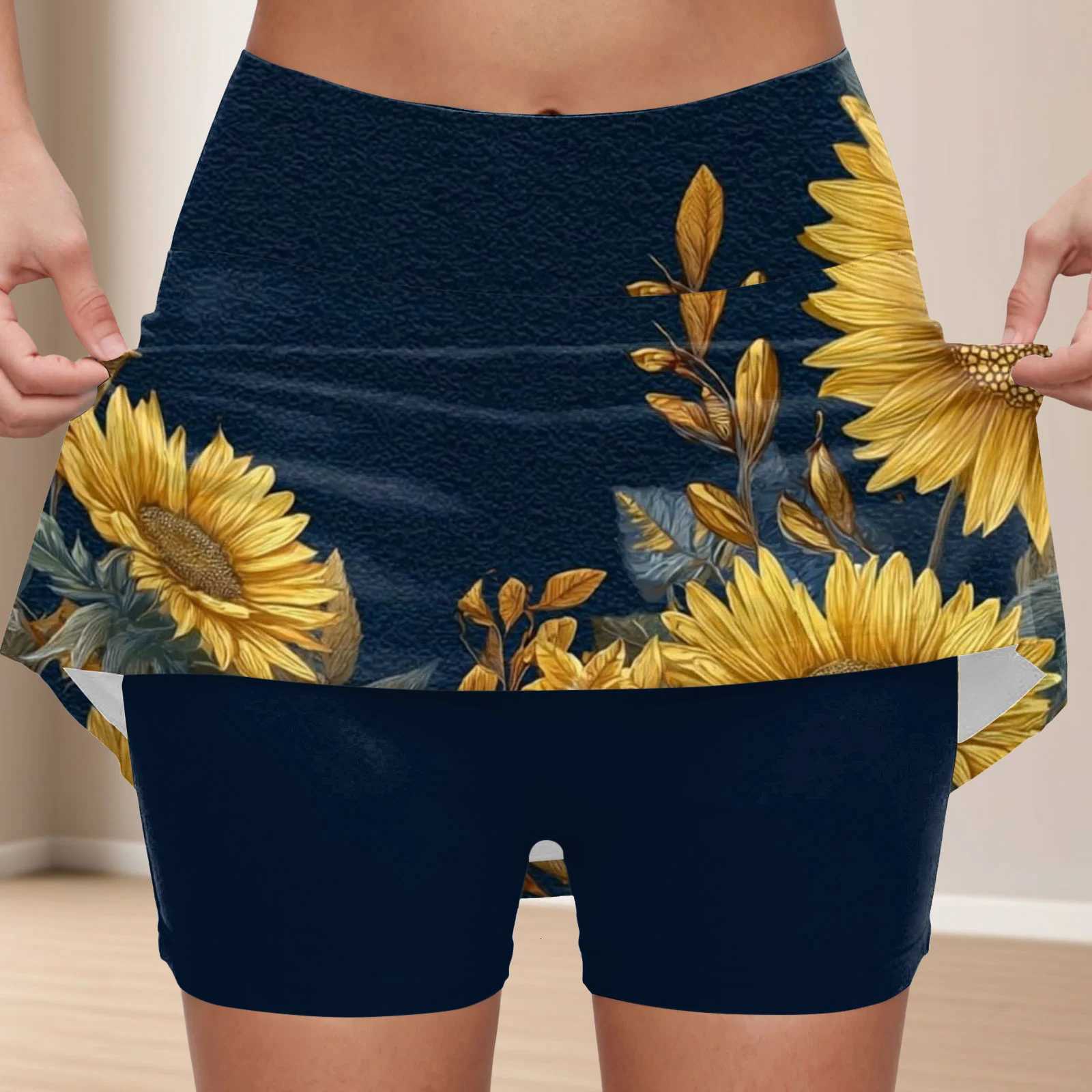 Sports Skirts Women Casual Outdoor Short Skirt Built In Shorts Colorful Print Elastic Waist Pants Skort W261017