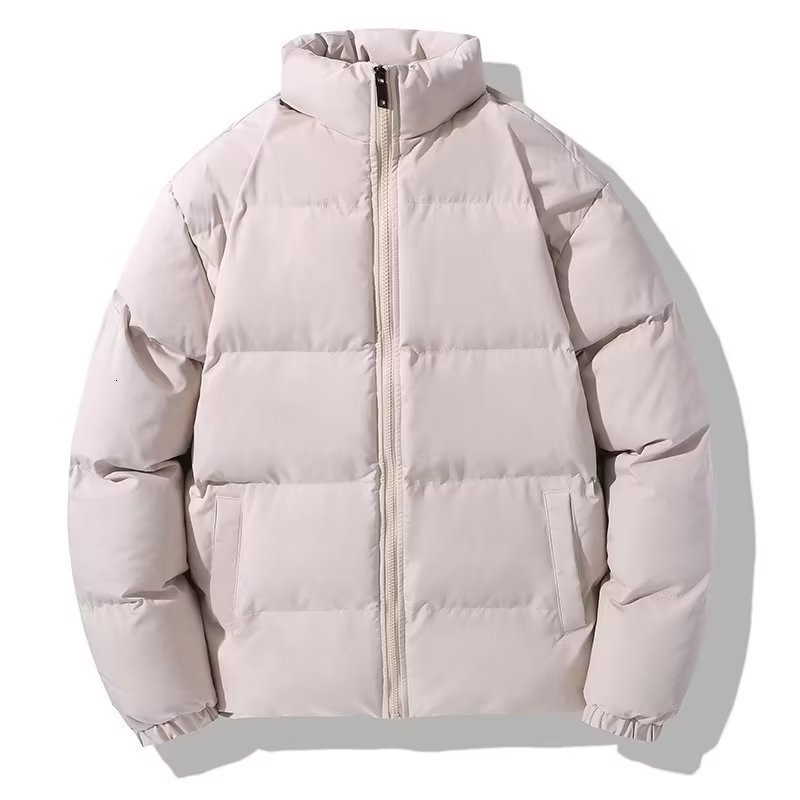 Clothing Factory Men's And Women's Stand-Collar Cotton Jackets Loose Casual Couple's Wear Plus-Size Solid Color Puffer Coats Honglu
