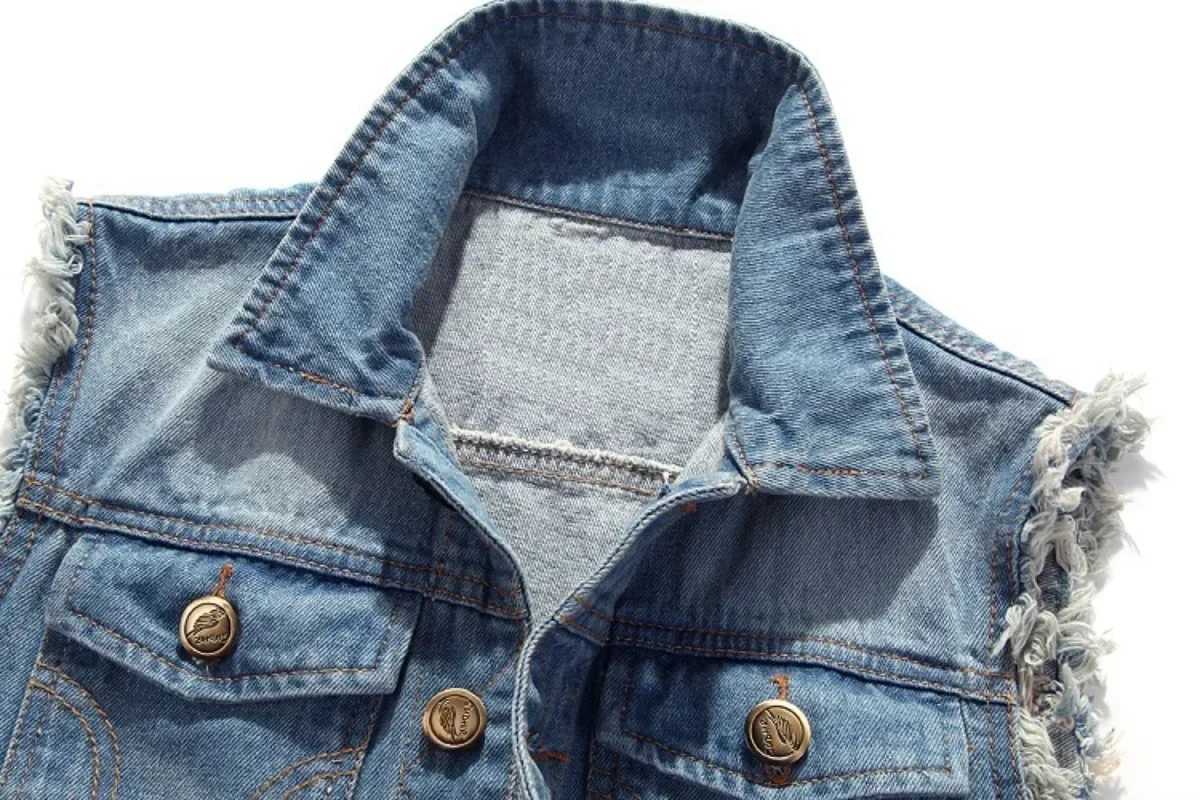 Vests Summer Mens Ripped Men's Denim Vest Male Tank Top Washed Jeans Waistcoat Man Retro Cowboy Hip Hop Sleeveless Jacket for MenW261017