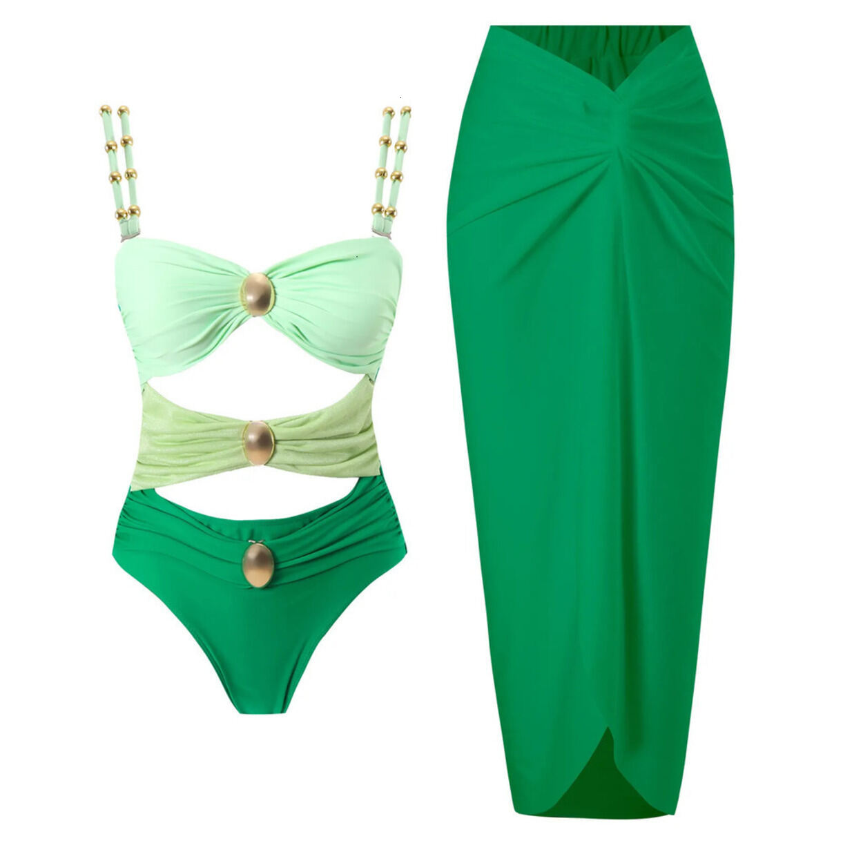 Multi-Piece One Piece Swimsuit Matching Kits Bohemian Style Fashion New ergonomic 4-way stretch beach one piece Twopiece * Bikini Swimsuit For Women