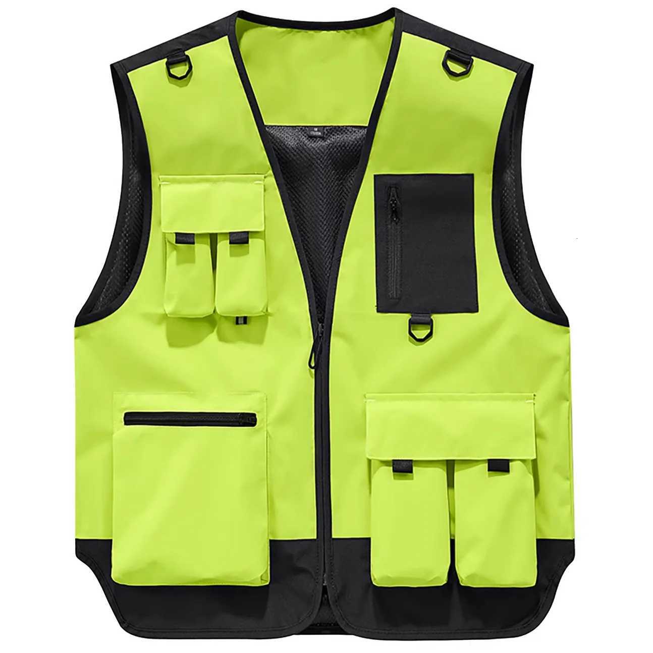 Photography Outdoor Men's Workwear Vests Vest Jackets Men Multi Pockets Fishing Vests Quality Leisure High Tech Male Work Tactical WaistcoatW26