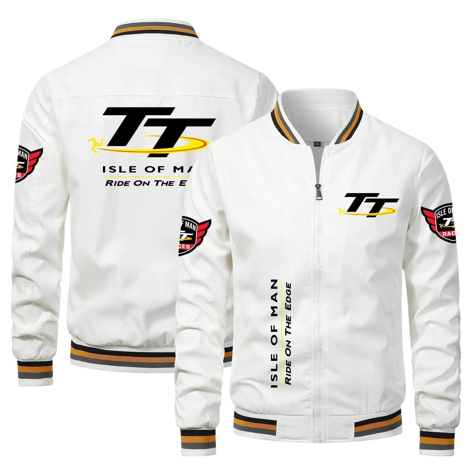 of Men's Jackets TT Isle Man Ride on the Edge Outdoor Motorcycle Race Jacket Casual Sports Jacket Men's Spring/Autumn Clothing Baseball Sh