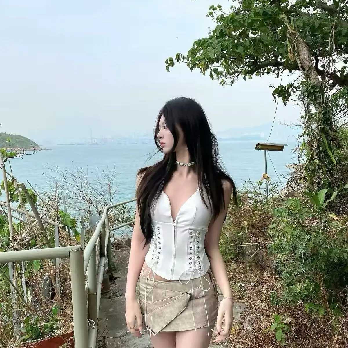 Goth Punk Hottie Sexy Skirts Irregular Pu Leather Skirt Slim Skort Shorts Skirt for Women W261017