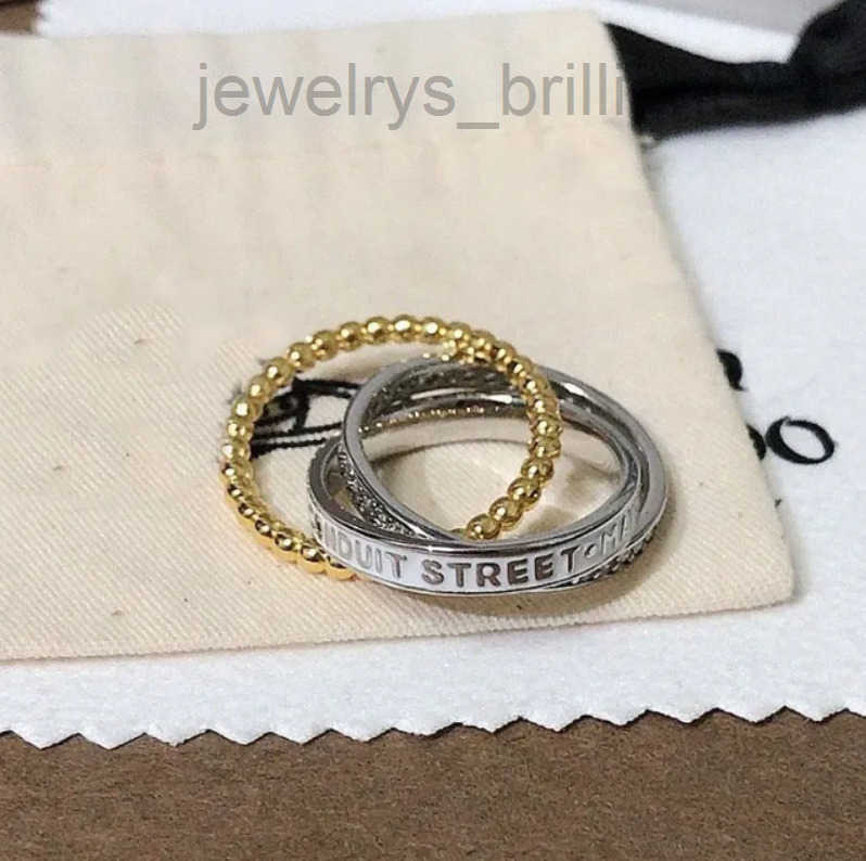 Designer Saturn Vivi W Ring Three Layer Stackable Ring Letter Saturn Water Diamond Ring Light Luxury Ring For Women Men Luxury Jewelry Ladies Girl W