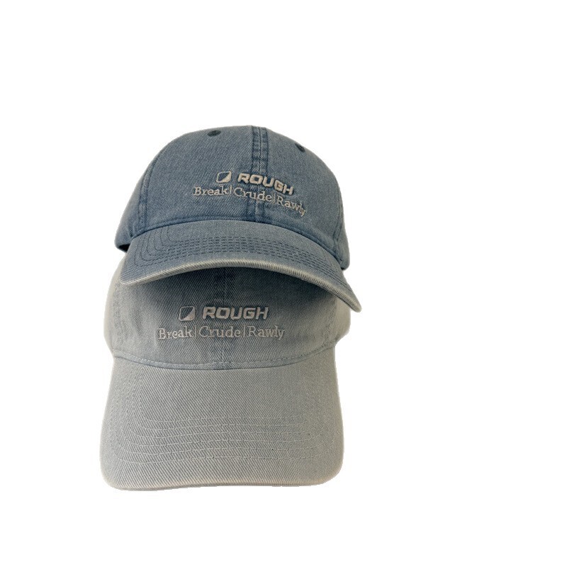 Koreanstyle ins fashion denim baseball cap men and women versatile letterembroidered duckbill cap casual sun hat for students