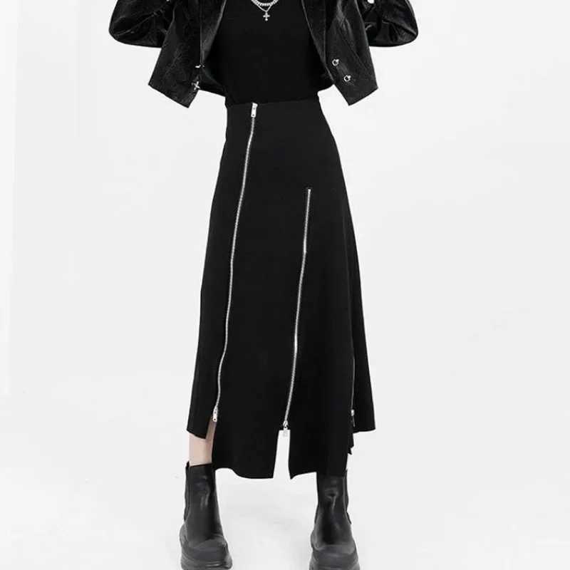 Skirts Skirts Women High Waist Harajuku Punk Style Zipper Skirt Pants for Women Gothic Black Hip Hop Skirts Female Streetwear ZT637 W261017