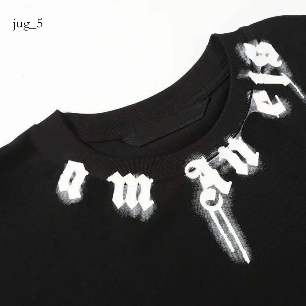 palm track suit Street Classic Letter Print Tshirt Summer Mens And Womens Matching Versatile Style Loose Round Neck Short Sleeved Shirt 2b9