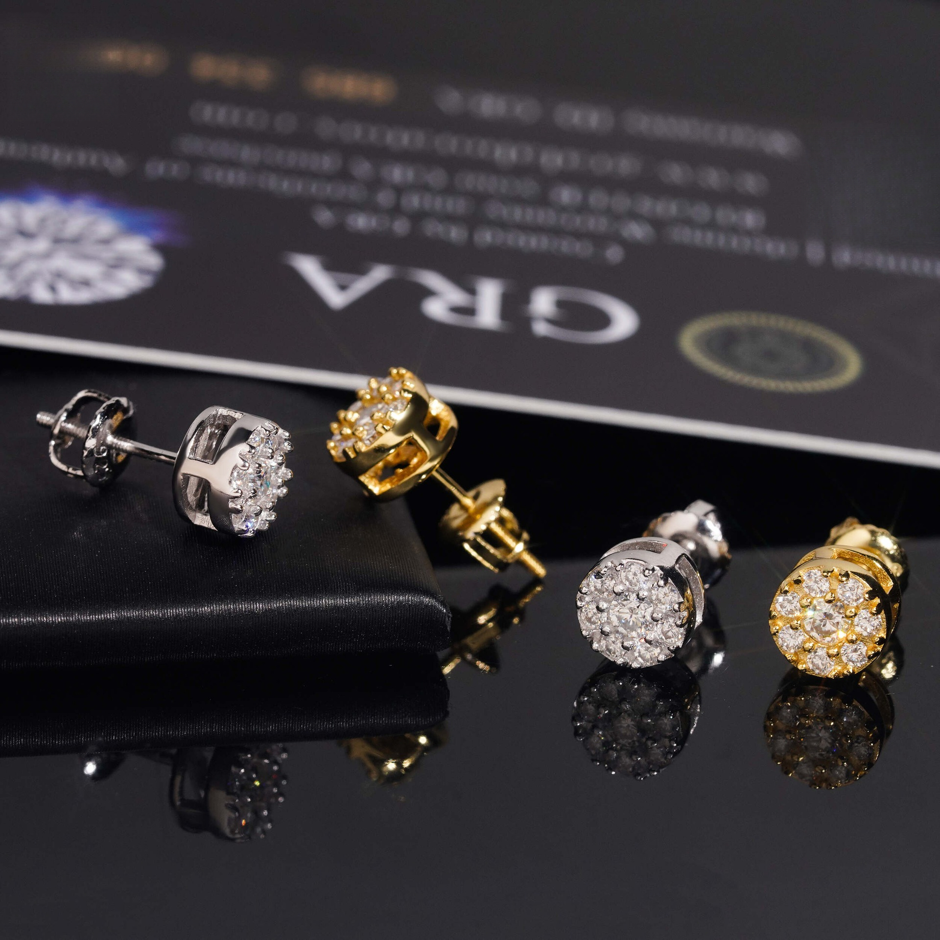 bestseller small round 6.8mm hip-hop earrings S925 silver fully inlaid with moissanite, passes testing, unique design