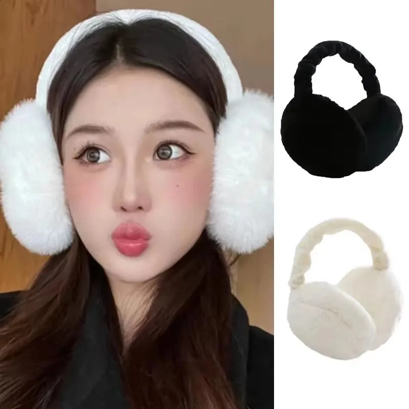 1-8pcs Winter Warm Soft Plush Earmuffs Solid Color Earflap Outdoor Cold Protection Ear Warmer Adjustable Foldable Ear Muffs 261013