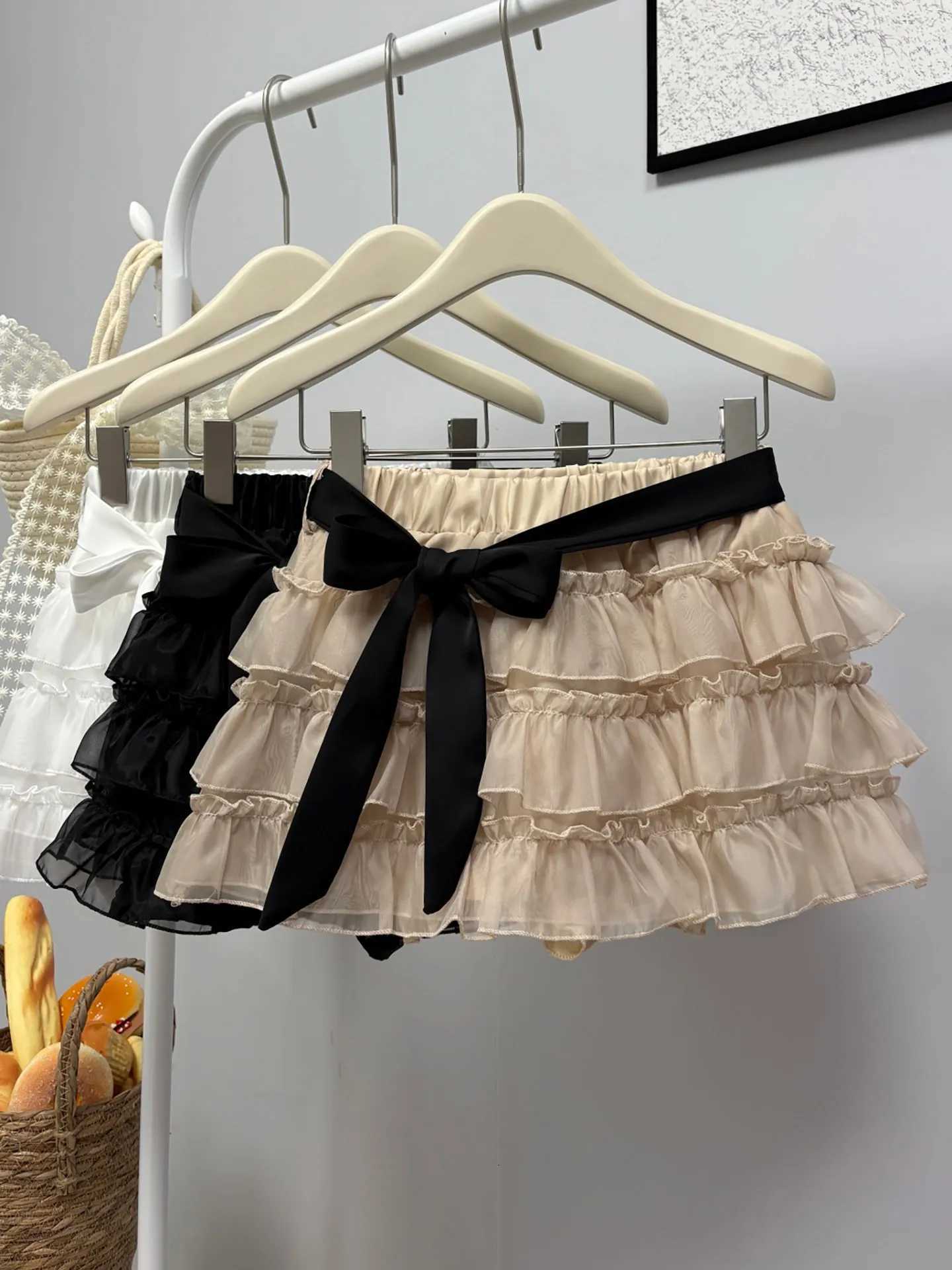 Sweet Size Skirts Knot plus Mesh Cake Skirt Women High Waist Slim A-Line Short Skirt Layered Half Skirt Summer Fashion W261017