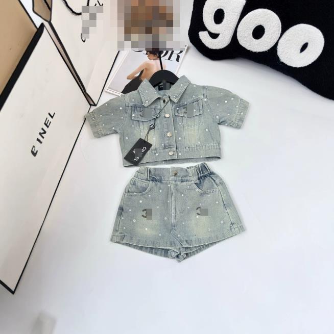 Summer Kids Designer Clothes Cute Two Piece Skirt Set Baby Girls Children Clothing Dresses Sets Short Sleeve Pullover T-shirt Pleated Cake Dress P83