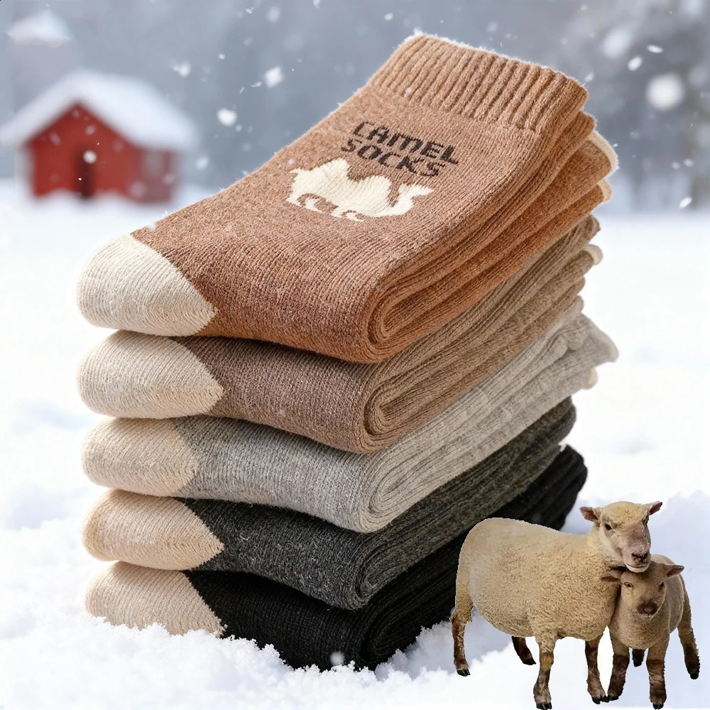 3 Pairs High Quality Winter Socks Mens Womens Outdoor Cold Resistant Warm Thick Snow Boots Long Man Gift Sox 3744 261017