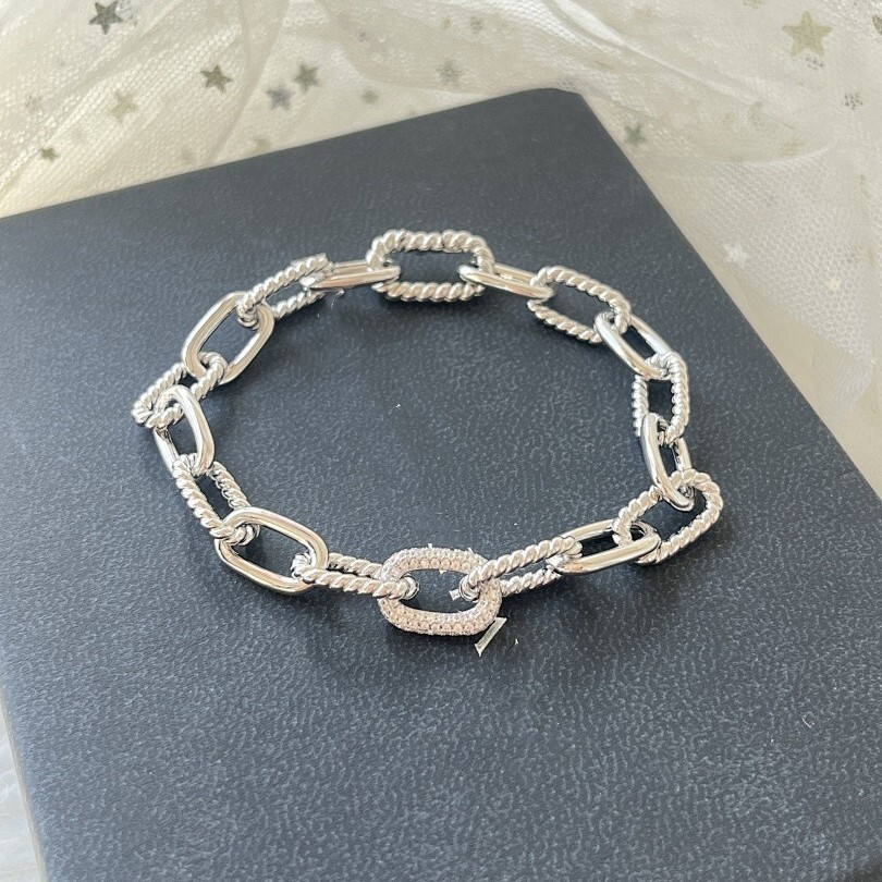 DY Cable Jewelry Designer Davidjersey Yurmannn Luxury Bracelet For Woman Men Luxe Bangle DY Chain Diamond-Encrusted Bracelet Trendy Twisted Line Ban