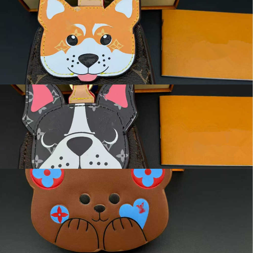 Beagle Dog Bags Holder Shiba BAG Charm Designer Keychain - Monogram Style Canvas Leather Pendant Handbag Charm AirPods wireless Earphone Case Storag