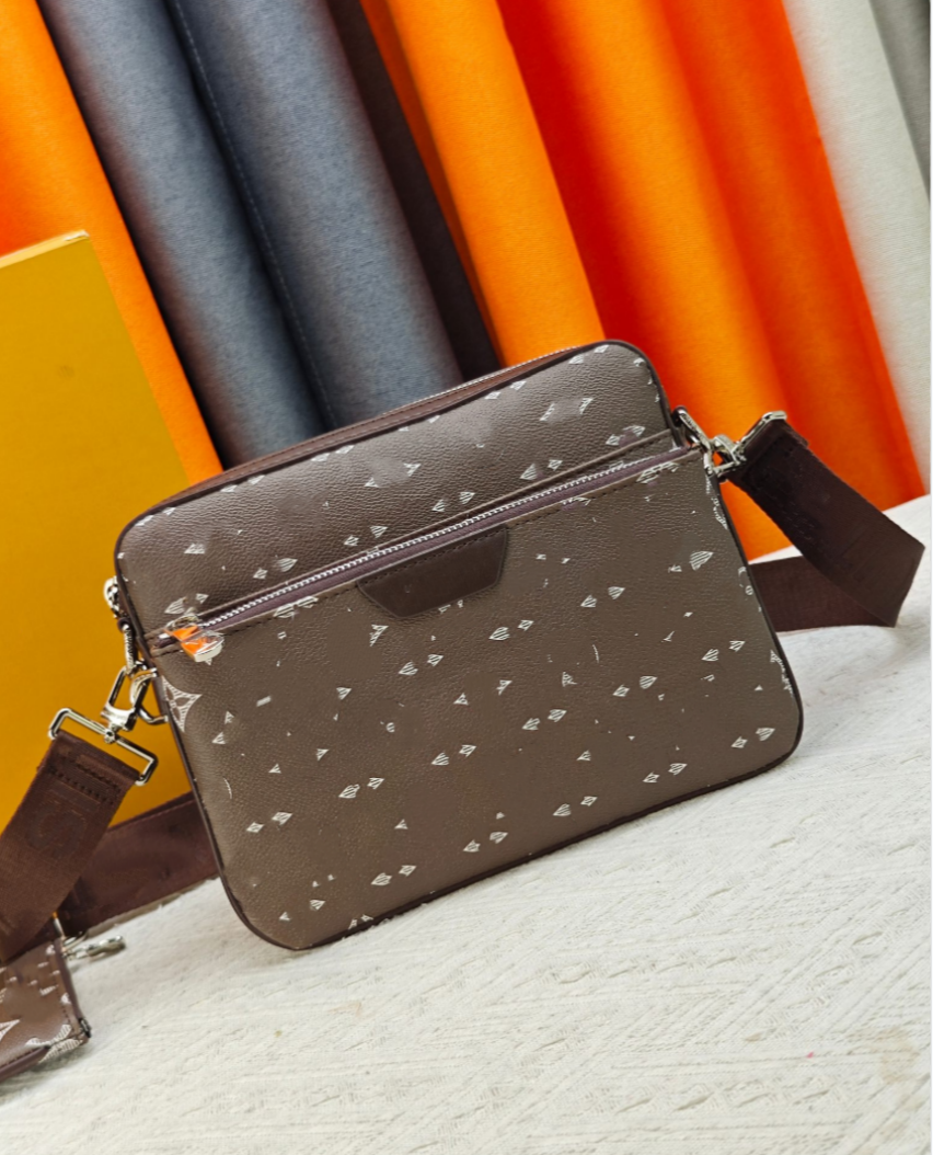 M3A443 Top Quality Designer bag men Women 3pcs Trio Shadow Shoulder Bags Genuine Leather Messenger Purse Crossbody Bags Shopping Bag Handbags Wallet