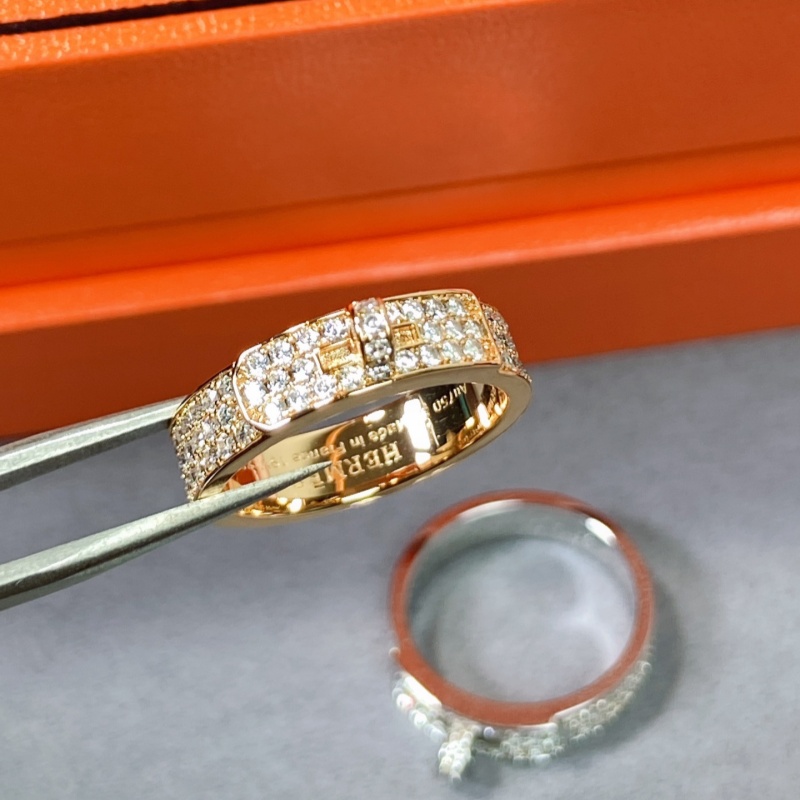 rings women's Designer rings for woman luxurious ring jewelry high-quality H brand lock hairband clasp three-in-one wedding ring Band Rings Eng