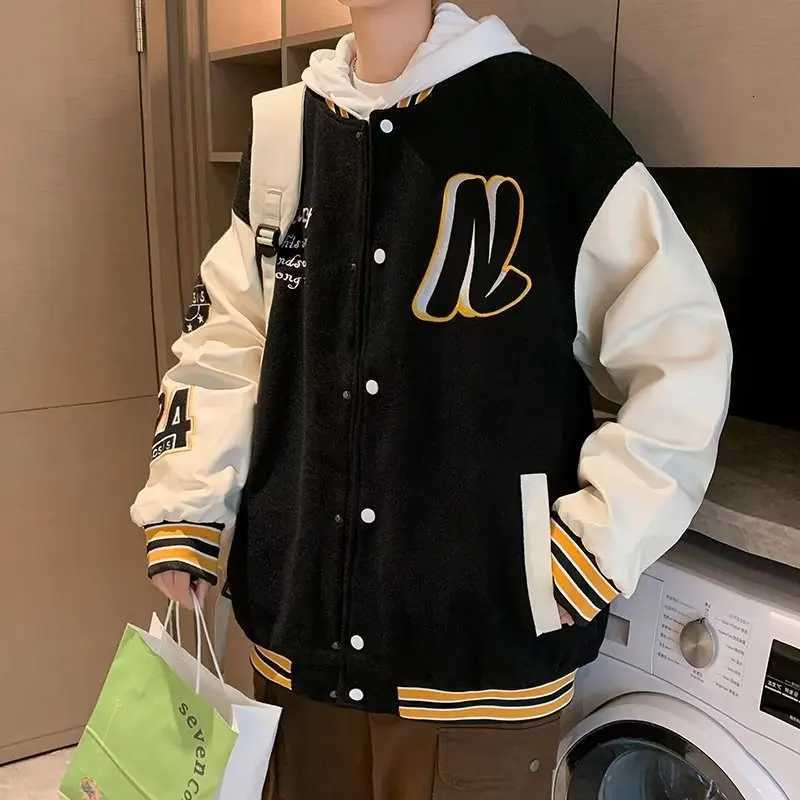 Uniform Men's Baseball Jackets Embroidery Man Casual ets New Autumn Splicing Trendy et Fashion High Street Outerwear Loose ClothesW261017