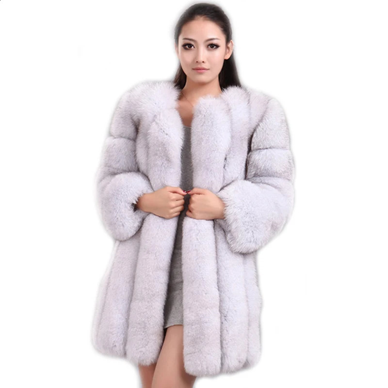 HJQJLJLS Winter Fashion Women Long Faux Fur Coat Female Fuzzy Fur Coat Winter Thick Warm Fluffy Artificial Fur Jacket 261015