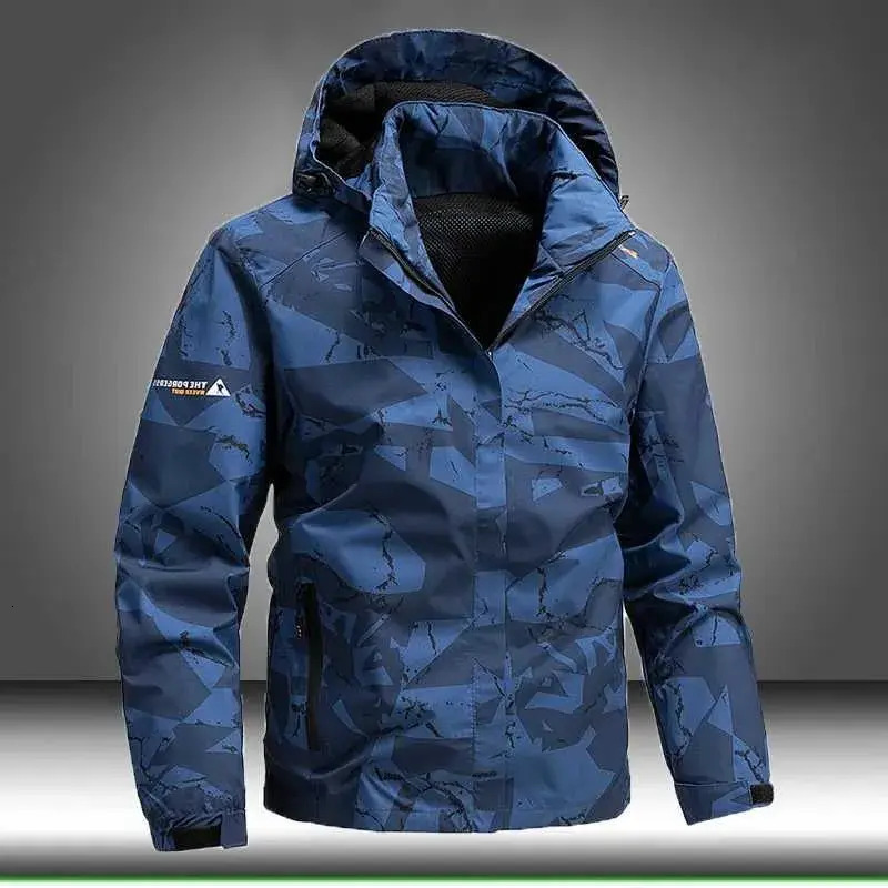 Men Short Jacket Softshell Outdoor Men Zip Up Hooded Waterproof outerwear Jacket Hiking Camping Windbreaker Lightweight Spring Autumn Coats Cropped