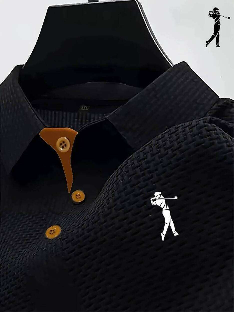 Professional fourway stretch swingunrestricted * * Performance Golf TShirts Mens Milano Italia Waffle Knit Polo Shirt Casual Business Golf Breatha