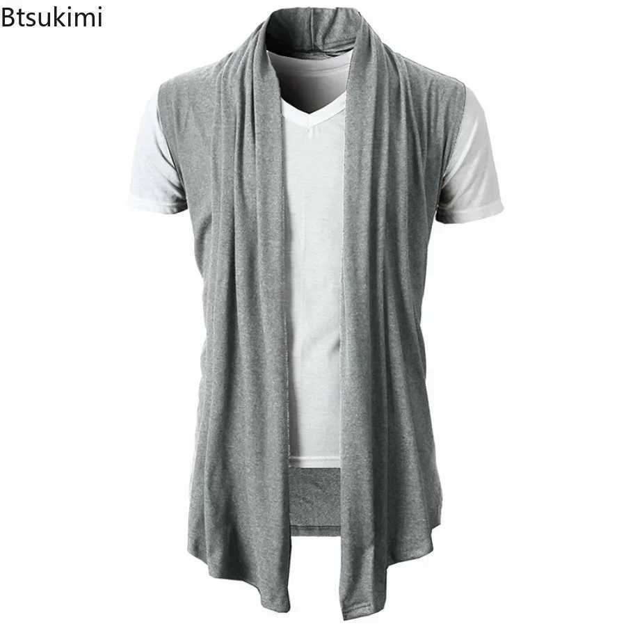 Vests New 2026 Spring Men's Summer Men Sleeveless Jacket Street Fashion Knitted Vest Cardigan Punk Hip Hop Waistcoat for Man Mens Vest TopsW261