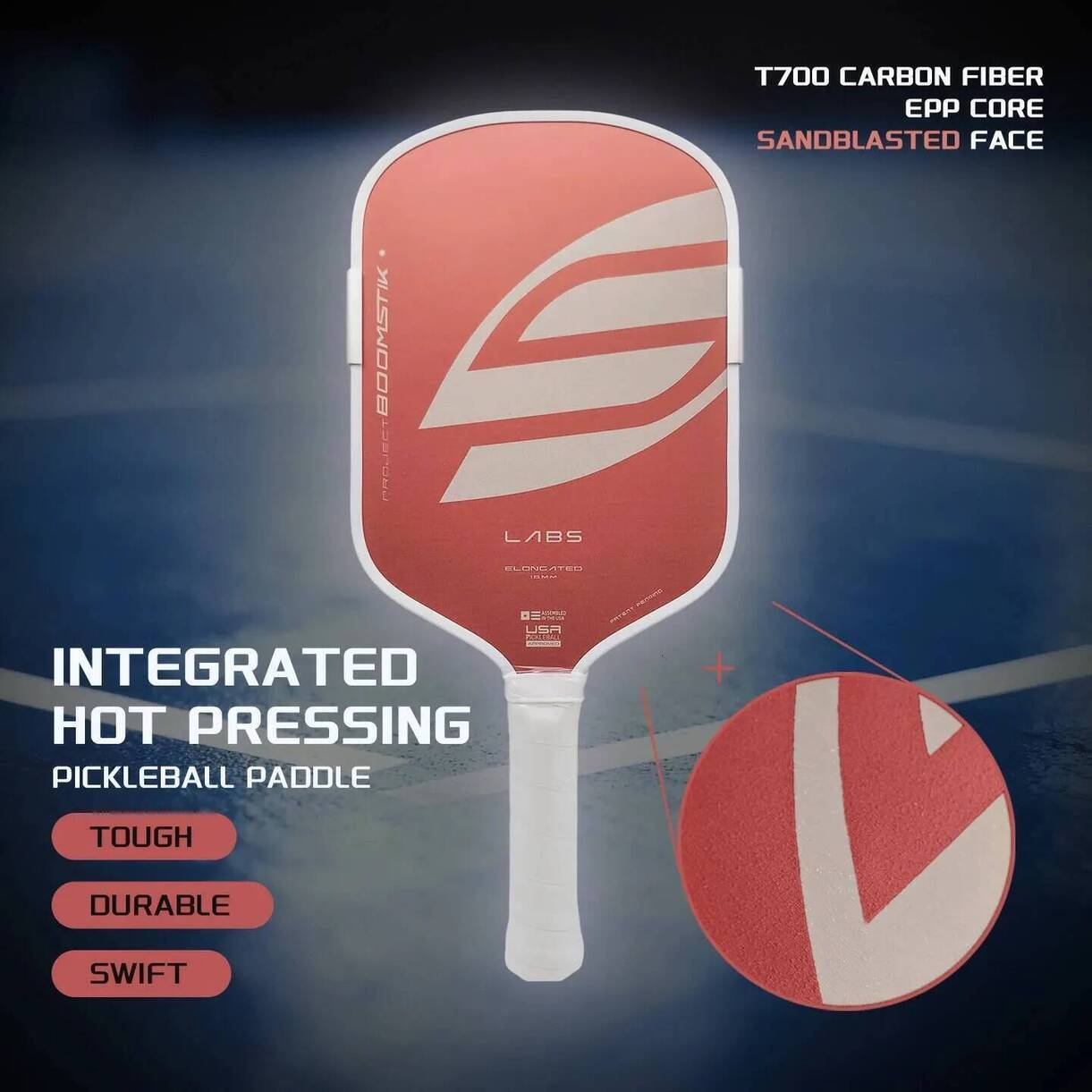 Multi-Piece Tennis Racket Matching Kits * SLK BOOMSTICK Pickleball Paddle 16Mm EPP Foamcore T700 Carbon Fiber USAPA Approved Professional Racket ful