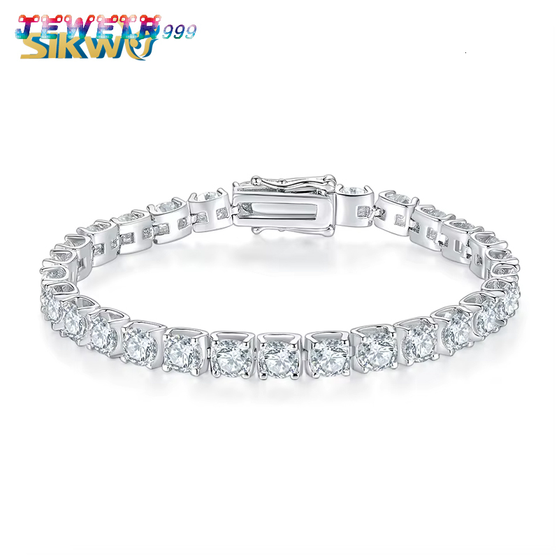 Cheap Price Tennis Chain 3mm 4mm 5mm GRA Hip Hop Jewelry 925 Sterling Silver VVS Moissanite Rhodium Plated Classic Iced Necklace
