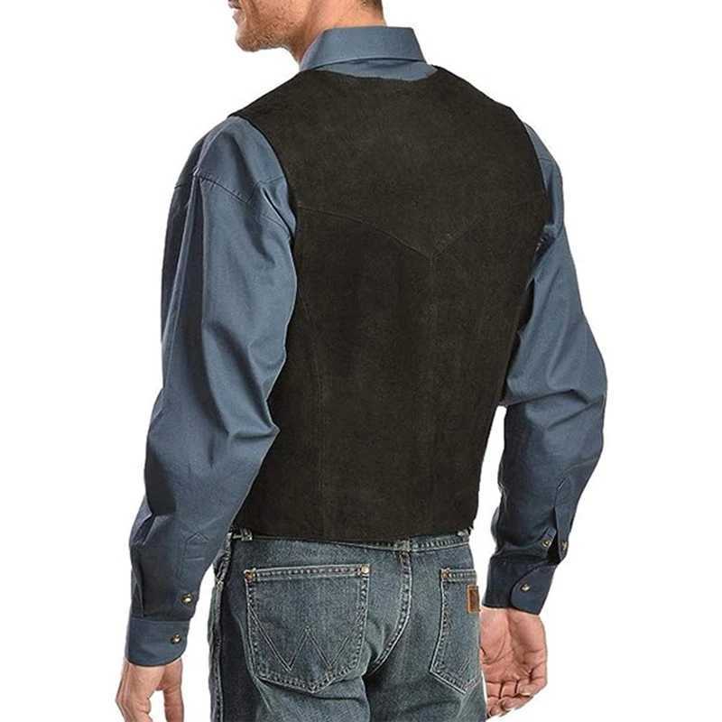 Single Men's Vests Men's Vintage Breasted Sleeveless Jacket Vest Curved Hemline Waistcoat Male Clothing OutwearW261017