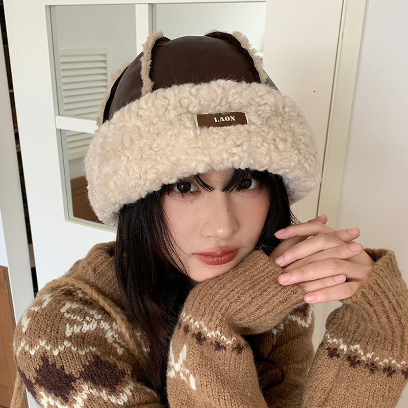 for Women 2025 New Autumn and Winter Plush Cold Large Head Circumference Makes Face Look Smaller Thickened Warm Fisherman Bucket Hat