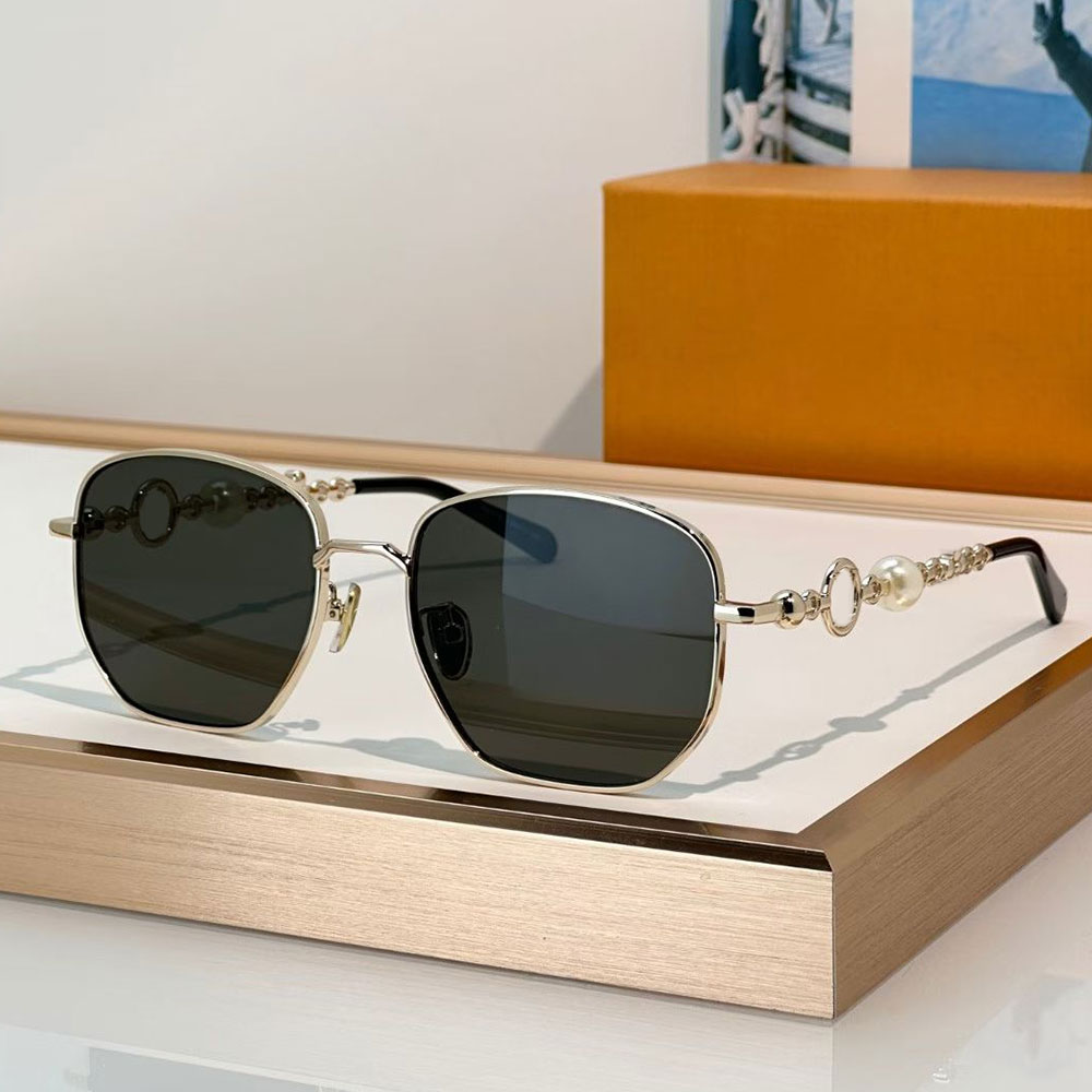 Jewel Pearl Square Sunglasses luxury designer womens sunglasses Z8332 classic metal frame 26ss new sunglasses y2k fashion street photograp style wit