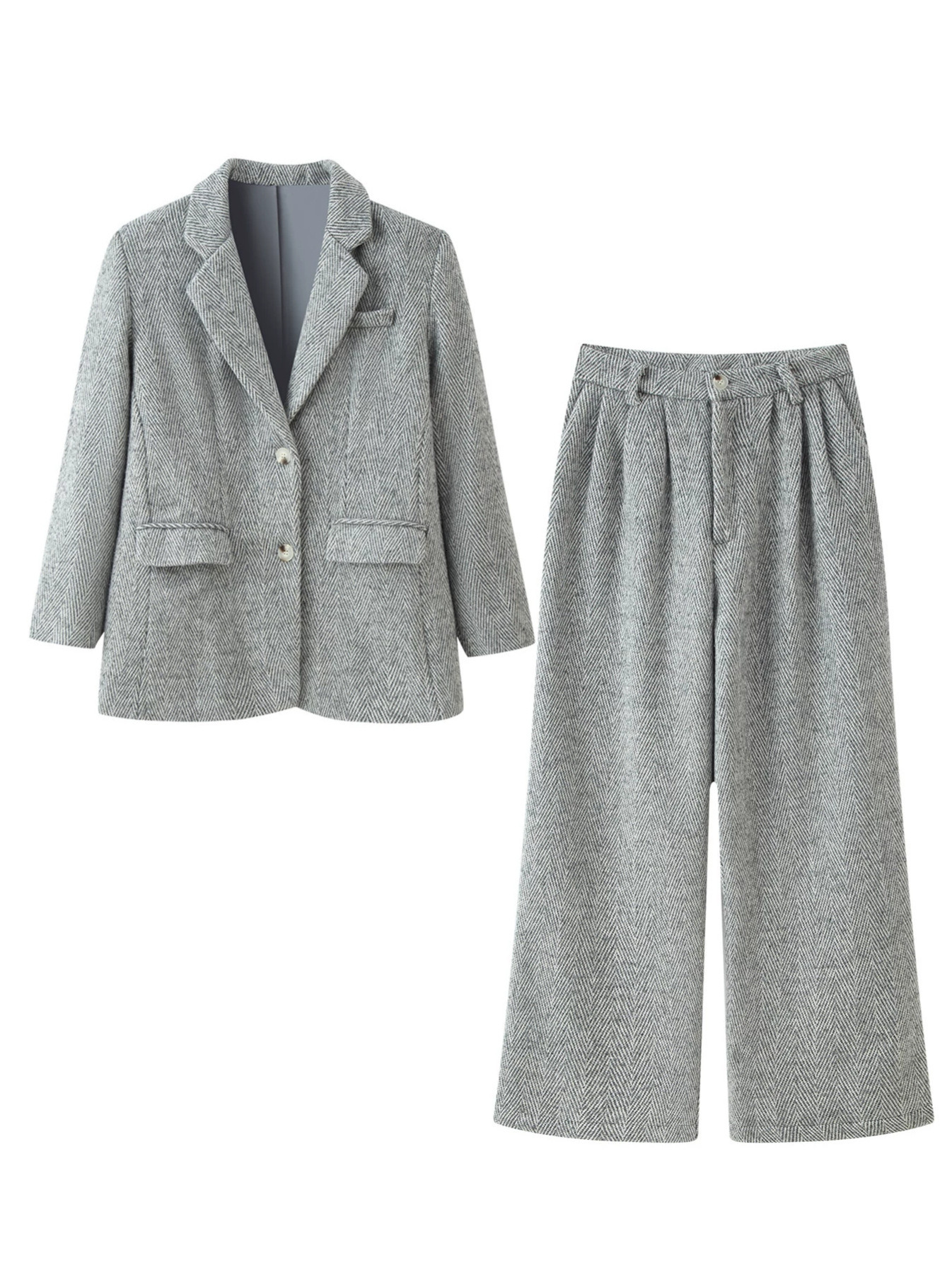 European American style women's spring autumn new collection: elegant and fashionable long-sleeved blazer + high-waisted casual pants, a two-pi