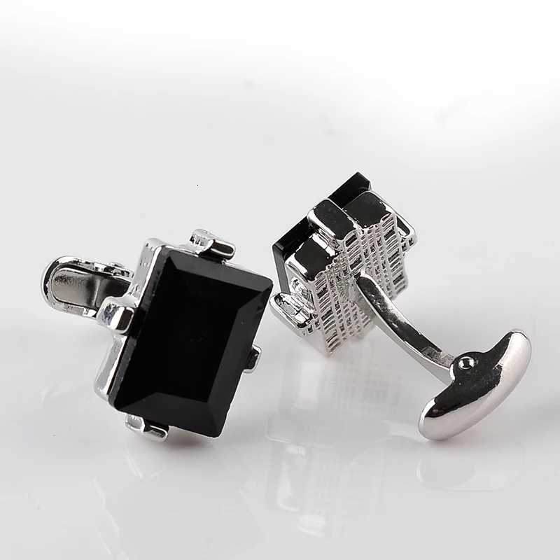 crystal Cuff Links Cufflinks black For Men Square nature stone Cuff Links Business Shirt Cuff Buttons for father boyfriend wedding wearW261017