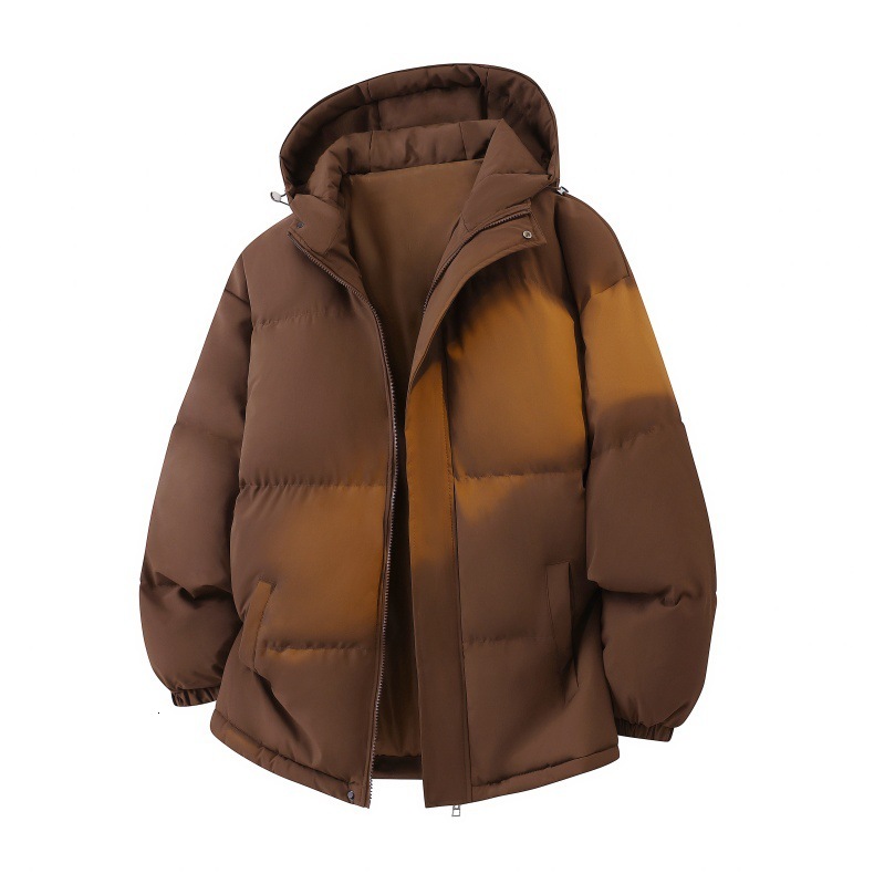Men Korean Style Hooded Cotton Jacket Thickened Fleece Lining Hong Kong Style Loose Casual Warm Winter Versatile Outerwear Soft Breathable Daily Wea