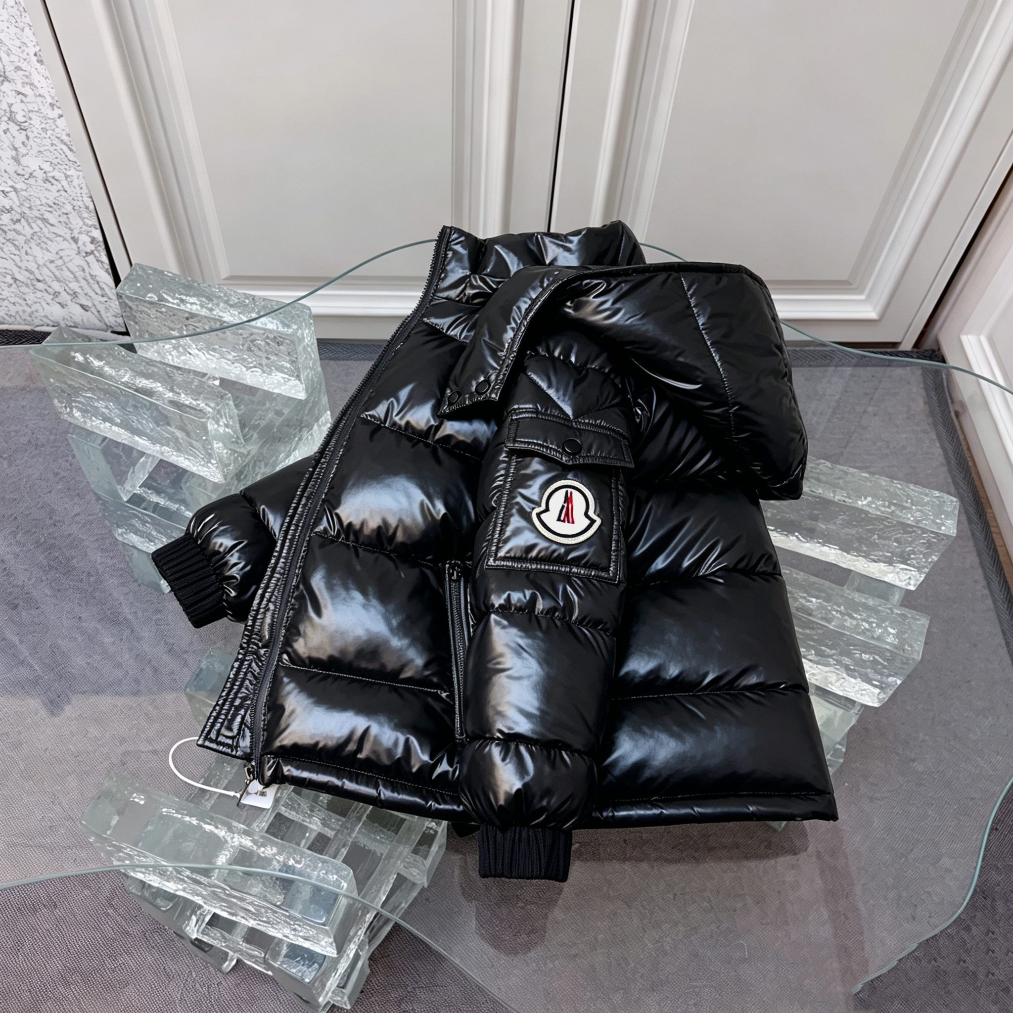 Kids Shiny Puffer Down Jacket Toddler Teen Removable Hood Short Winter Coat Boys Girls Zipper Thick Warm Outerwear Children Snow Jacket Size 120-170