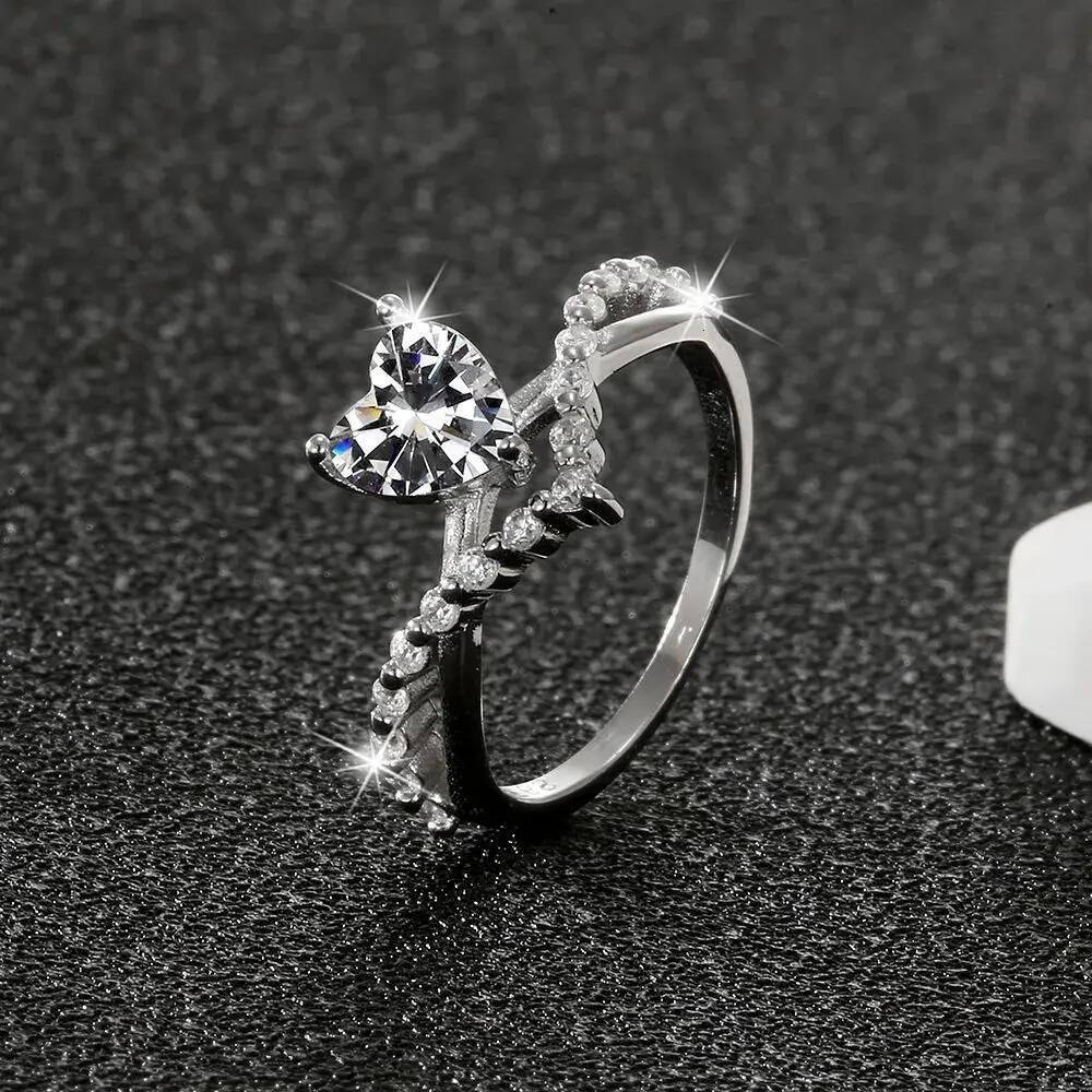 llection Ring dainty ultra thin minimalist stack bands Sets & Multi-Piece Combination Finger Rings Entwined Heart S925 Sterling Silver Crown
