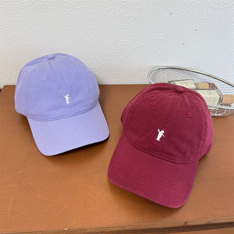 Korean Style Simple INS New Small Logo Embroidered Baseball Cap Women Casual Versatile Solid Color Soft Top Duckbill Hat for Men