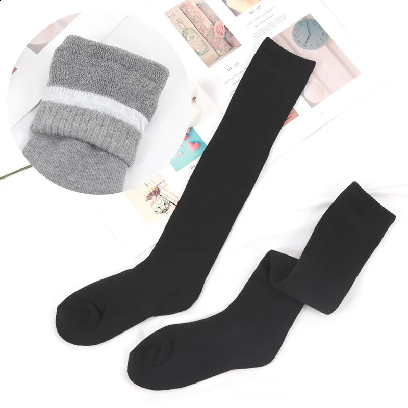 Mens Winter Compression Stocking Warm Knee Long Leg Terry Thigh High Socks Cotton Thicken Cover Calf Male Size 3845 261017